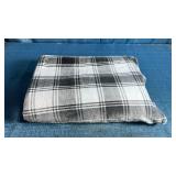 Gray and White Plaid Fuzzy Throw Blanket