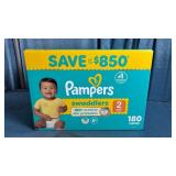 Pampers Swaddlers Size 2 (12-18lb) Diapers - 180 Count Box  - Retail: $45