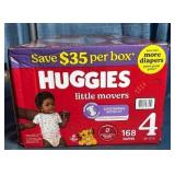Huggies Little Movers Size 4 (22-37lb) Diapers - 168 Count
