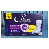 Poise Overnight Bladder Leak Pads - 84 Count Extra Coverage (Size 8)