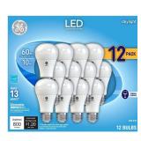 GE Daylight LED 60W Equivalent General Purpose A19 Light Bulbs (12 Pack)