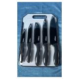 Cuisinart Black Handle Kitchen Knife Set with Cutting Board