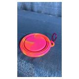 Collapsible Silicone Pet Bowl with Carabiner - Retail: $8