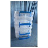 Clear Storage Container Set with Blue Handles