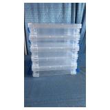 Clear Storage Container Set with Blue Handles