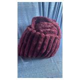 Queen Sized Burgundy Plush Comforter & Pillow Case Set of 4