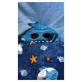Nautical Baby Set - Designer Shark Bodysuit & Sand-Friendly Towels - Retail: $45