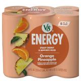 V8 Energy Orange Pineapple Energy Drink, 8 fl oz Can (6 Pack)
