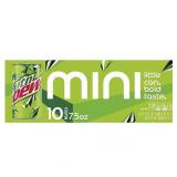 Mountain Dew Citrus Soda Pop  7.5 fl oz  10 Pack Mini Cans