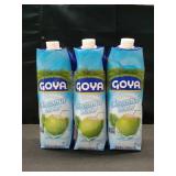 3 PK GOYA 100% PURE COCONUT WATER 33.8 Oz