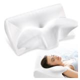 Vuteehy Cervical Neck Pillow for Pain Relief, Adjustable Ergonomic Memory Foam Pillow for Neck and Shoulder Pain, Orthopedic Contour Support Pillows for Side Sleepers, Pure White