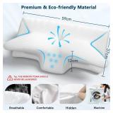 Vuteehy Cervical Neck Pillow for Pain Relief, Adjustable Ergonomic Memory Foam Pillow for Neck and Shoulder Pain, Orthopedic Contour Support Pillows for Side Sleepers, Pure White