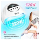 JODSONE U V LED Nail Lamp 320W, Nail Dryer for Gel Polish, Gel Nail Lamp with 72 Light Beads, Led Nail Light for Nails with Automatic Sensor and 4 Timers - Retail: $20