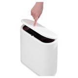 Sooyee 10 Liter Rectangular Plastic Trash Can Wastebasket with Press Type Lid,2.4 Gallon Garbage Container Bin for Bathroom,Powder Room,Bedroom,Kitchen,Craft Room,Office (Cream White) - Retail: $70