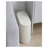 Sooyee 10 Liter Rectangular Plastic Trash Can Wastebasket with Press Type Lid,2.4 Gallon Garbage Container Bin for Bathroom,Powder Room,Bedroom,Kitchen,Craft Room,Office (Cream White) - Retail: $70