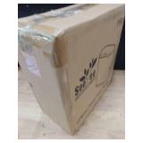 Sooyee 10 Liter Rectangular Plastic Trash Can Wastebasket with Press Type Lid,2.4 Gallon Garbage Container Bin for Bathroom,Powder Room,Bedroom,Kitchen,Craft Room,Office (Cream White) - Retail: $70