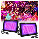 inSharePlus 2 Pack 100W UV Flood Light, IP66 Waterproof Outdoor High Power Black Lights with UL Plug (3.3ft Cable), 395nm-405nm Blacklight for Glow Party, Stage, UV Glue Resin Curing Paint, Collection