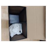 Maxcheck Metal Mesh Cup and Lid Holder Coffee Paper Cup Dispenser Lid Holder Storage Organizer Countertop or Wall Mount for Coffee Bar, Kitchen, Breakroom(2 Compartments) - Retail: $23