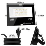 MELPO 30W Led Flood Light Outdoor 300W Equivalent, Color Changing RGB Lights with Remote, 120 RGB Colors, Warm White 2700K, Timing, Custom Mode, Uplight Landscape Lights,IP66 US 3-Plug (4 Pack) - Reta