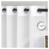 NICETOWN White Sheer 102 inch Curtains for Living Room, Grommet Elegant and Airy Window Treatments Translucent Lightweight Drapes for Living RoomBedroom,2 Panels, W54 x L102 - Retail: $24