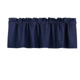 Valea Home Blackout Valance Curtains Waterproof Soft Rod Pocket Valance for Kitchen and Bathroom Window Room Darkening Valances for Bedroom, 52 inch x 18 inch, Navy Blue - Retail: $12