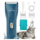 oneisall Pet Clipper for Cat Matted Hair, Pet Shaver for Cats Quiet Pet Clippers Waterproof Cordless Cat Clippers for Matted Hair Long Hair with Storage Bag (Green) - Retail: $18