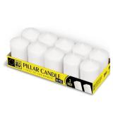 Zuvo - Pillar Candles 3 Inches,White Unscented Candle Long Burning Candles for Spa, Home, Restaurants and Emergency - Bulk Slow 12 Hours Burning Pillar Candles - (Pack of 10) - Retail: $18