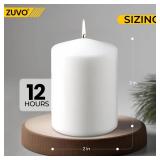 Zuvo - Pillar Candles 3 Inches,White Unscented Candle Long Burning Candles for Spa, Home, Restaurants and Emergency - Bulk Slow 12 Hours Burning Pillar Candles - (Pack of 10) - Retail: $18