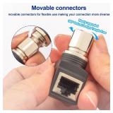 Lonlonty RJ45 to M12 X Coded 8 Pin Adapter Cat6aCat5e 360° Rotatable, M12 Female to RJ45 Female Connector X-Code IP68 Shielded Industrial Ethernet Adapter for Basler Cognex Industrial Camera Sensor -