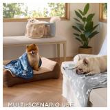 Bedsure 1 Pack 3 Pet Blankets, Super Soft Fluffy Premium Fleece Flannel Portable Throw Dog Blankets for Small Dogs, Printed Cat Puppy Blanket GreyBrownBlue Small(23x16 inch) - Retail: $10