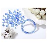 LAIDANLA 800PCS Glass Beads Blue Color Crystal Beads Assorted Crystal Beads with Container Box for DIY Necklace Bracelet Earring Jewelry Making - Retail: $10