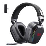 Redragon H868 3-Mode Wireless RGB Gaming Headset, 7.1 Surround Sound, 40 mm Drivers, Leather Foam Ear Pads, Noise-canceling Microphone, Over-Ear Headphones Works for Mobile, PCPS5XBOXNS - Retail: $65