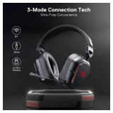 Redragon H868 3-Mode Wireless RGB Gaming Headset, 7.1 Surround Sound, 40 mm Drivers, Leather Foam Ear Pads, Noise-canceling Microphone, Over-Ear Headphones Works for Mobile, PCPS5XBOXNS - Retail: $65