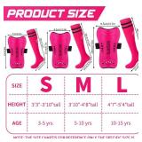 Syhood Soccer Shin Guards and Socks for Toddler Kids Youth, Lightweight Soccer Shin Pads Protective Defender Gear for 3-5, 5-10, 10-15 Years Old Children Teen Boys Girls Sports Game(S Size,Pink) - Ret