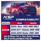 KSP 2in Front Lift Kits for Ram 1500 2009-2026, 2\ Leveling Lift Kit for 2009-2026 Dodge Ram 1500 4WD, 2005-2011 Dakota 2WD 4WD, Aluminum Suspension Level Kit CNC Strut Spacers For Pick Up - Retail: $