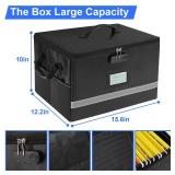EXLIFBAG File Organizer, Fireproof File Box with Lids, Important Document Organizer Box with Lock, Portable File Folder Organizer with Handle - Retail: $26