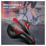 YOUNGDO Bike Seat - Comfortable Gel Foam Padded Leather, Wide Bike Saddle Cushion, Universal Fit, Shock Absorbing, for Women and Men - Retail: $30