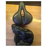 YOUNGDO Bike Seat - Comfortable Gel Foam Padded Leather, Wide Bike Saddle Cushion, Universal Fit, Shock Absorbing, for Women and Men - Retail: $30