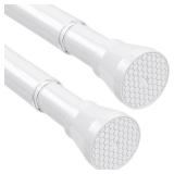 Tension Curtain Rod No Drilling 2 Pack Tension Rods for Windows 28 to 48 inch Adjustable Curtain Rod Tension Rod Expandable Spring Curtain Rod Pressure Tension Rods For Closet, Door, Kitchen, Doorway 