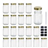 Encheng 12 oz Glass Jars With Lids,Regular Mouth Mason Jars For Storage,Canning Jars For Caviar, Herb, Jelly, Jams, Honey,Dishware Safe,Set Of 20 - Retail: $29