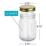 Encheng 12 oz Glass Jars With Lids,Regular Mouth Mason Jars For Storage,Canning Jars For Caviar, Herb, Jelly, Jams, Honey,Dishware Safe,Set Of 20 - Retail: $29