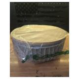 LIBKEN Metal Wire Mesh Fruit Baskets with Wooden Lid - Fly-Proof Indoor Solution for Fresh Fruits - Covered Fruit Bowl - Produce Cover Against Flies for Banana, Tomato and Vegetables - Green - Retail: