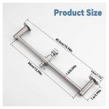 Shower Slide Bar Adjustable Handheld Shower Head Holder Wall Mount - 15inch All-Metal Shower Head Slide Bar Compatible with Bathroom Drill Free Glue Installation - Brushed - Retail: $41