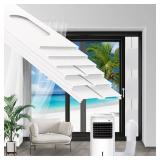 Portable Sliding Door Air Conditioner Kit, Adjustable AC Sliding Door Vent Kit 16.9 Inches - 90 Inches, with 2pack 3m seal, Suit for 5.1