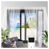 Portable Sliding Door Air Conditioner Kit, Adjustable AC Sliding Door Vent Kit 16.9 Inches - 90 Inches, with 2pack 3m seal, Suit for 5.1