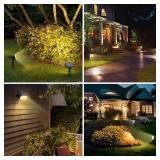 WELALO Solar Spot Lights Outdoor, [2 Pack65 LED3 Modes] Solar Landscape Spotlights, Solar Powered Security Lights, IP68 Waterproof Wall Lights for Outsides Walkway Yard Garden Driveway(Warm White) - R