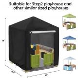 Andacar Outdoor Playhouse Cover for Step2 Playhouse,Waterproof Kids Play house Cover Dustproof Play Houses Covers for Kids Outside Black-49\Lx49\inWx58\inH - Retail: $35in