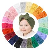 Jesries 22 PCS Baby Headbands Soft Nylon Hairbands with Bows Girls Hair Accessories for Newborn Infant Toddler Kids Handmade - Retail: $15