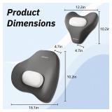 GEEYONTEK Car Lumbar Support Pillow and Neck Pillow kit for Back and Neck Pain Relief Ergonomic Memory Foam Car Seat Headrest and Lumbar Cushion with Adjustable Strap for Driving SeatOffice Chair Grey