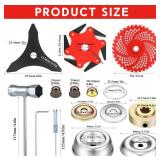 Threlaco 6 Steel Teeth Razor Trimmer Head and 3 Teeth Brush Cutter Blade Set Weed Trimmer Blades Metal Gloves for Brush Cutter Attachments, Weed Lawn Trimmer Tools (Red, 9 x36t+10 x3t+6t) - Retail: $3